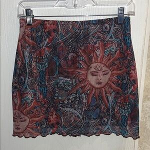 Sun and Moon Patterned Skirt